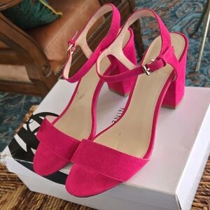Nine West Pink Block Heel Sandals